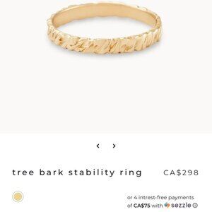⭐️NWOT Solid 14k yellow gold size 6 tree bark stability ring ⭐️